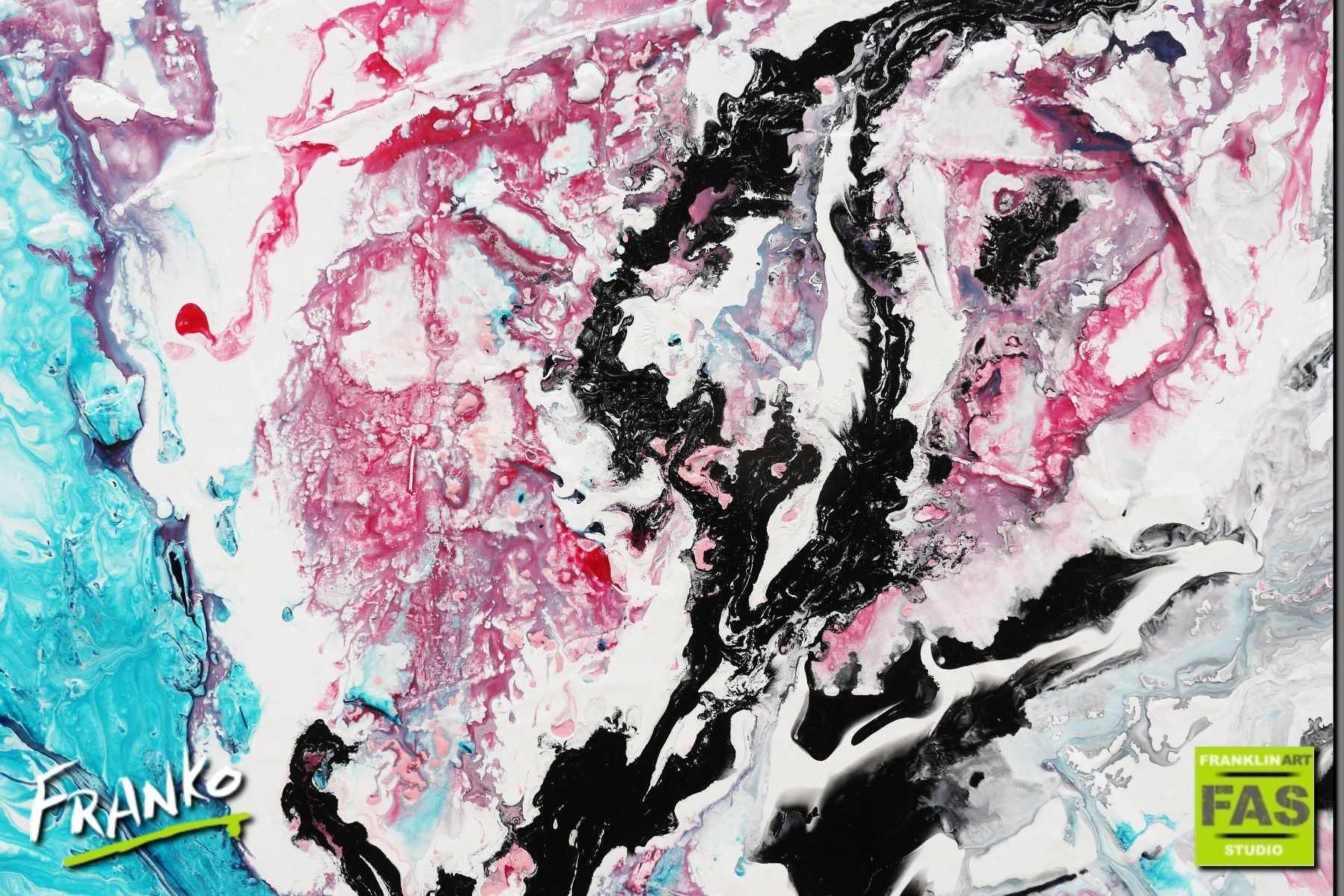 Salmon Moments 75cm x 100cm White Pink Abstract Painting (SOLD)