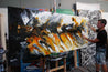 Salted Sienna 240cm x 100cm Sienna Black Textured Abstract Painting (SOLD)-Abstract-[Franko Artist]-[Gold Coast]-[Brisbane]-[Huge]-Franklin Art Studio