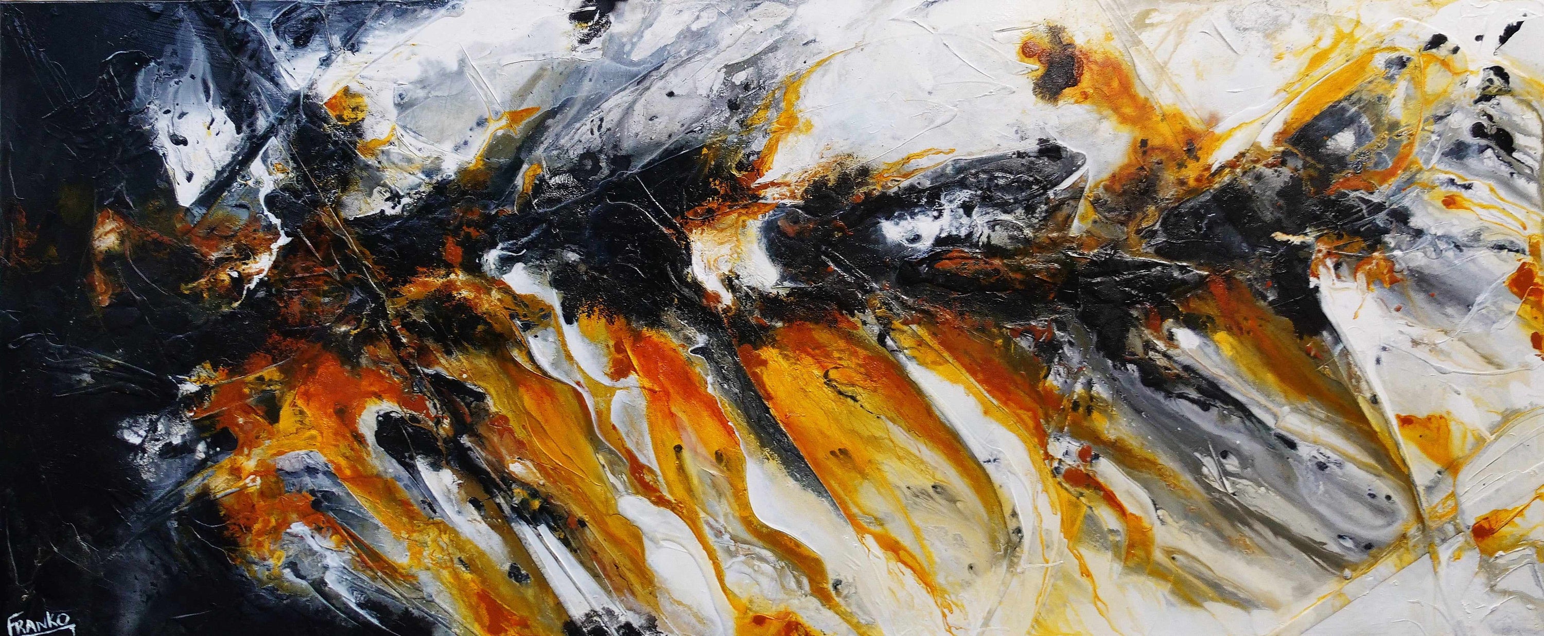 Salted Sienna 240cm x 100cm Sienna Black Textured Abstract Painting (SOLD)-Abstract-[Franko ]-[Gallery]-[popular]-[Australia]-Franklin Art Studio