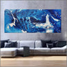 Sapphire Seas 240cm x 100cm Blue White Textured Abstract Painting (SOLD)-Abstract-Franko-[huge]-[Australian]-[best Selling]-Franklin Art Studio