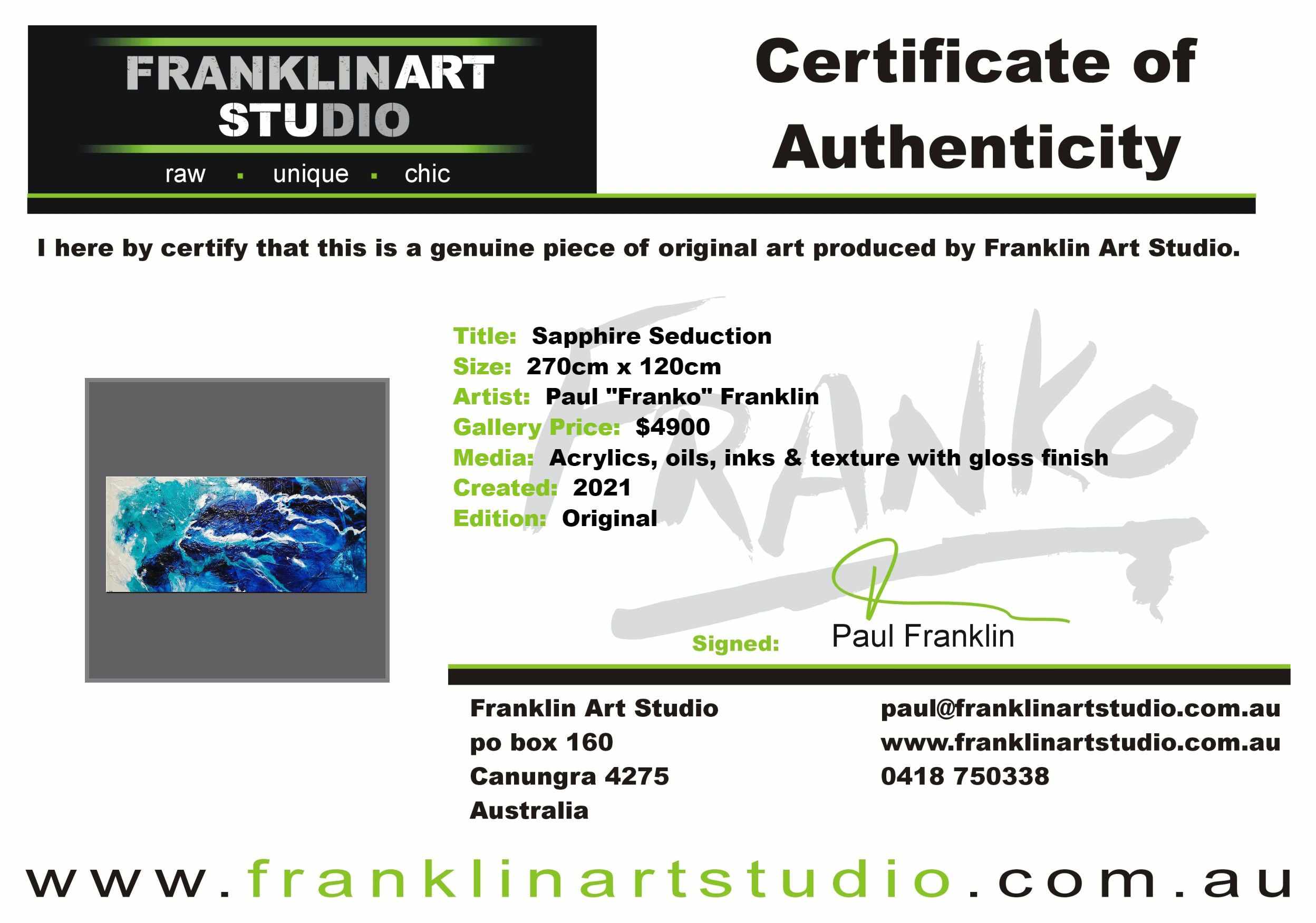 Sapphire Seduction 270cm x 120cm Blue White Textured Abstract Painting (SOLD)-Abstract-Franko-[franko_art]-[beautiful_Art]-[The_Block]-Franklin Art Studio