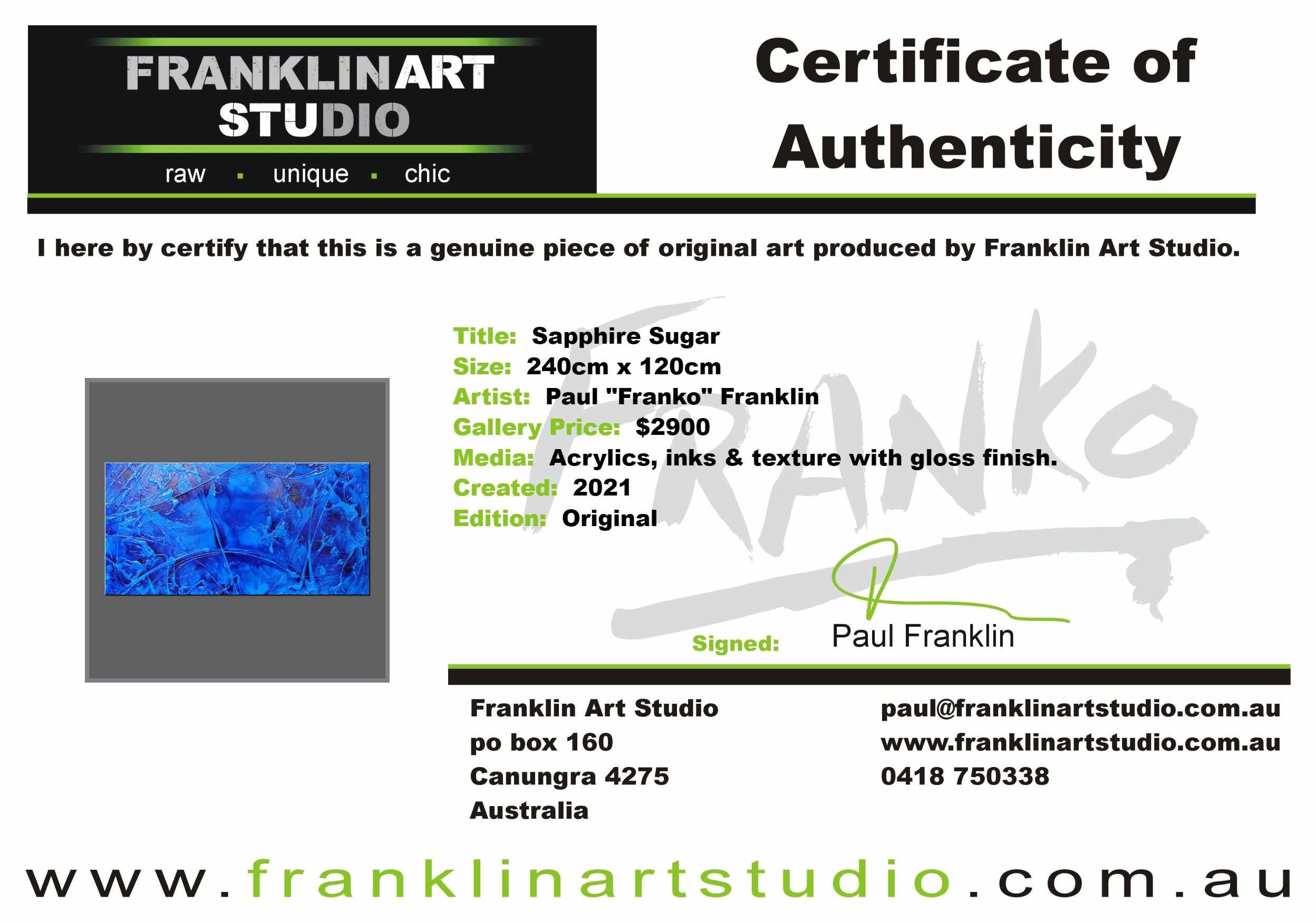 Sapphire Sugar 240cm x 120cm Blue Ink Textured Abstract Painting (SOLD)-Abstract-Franko-[franko_art]-[beautiful_Art]-[The_Block]-Franklin Art Studio