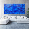 Sapphire Sugar 240cm x 120cm Blue Ink Textured Abstract Painting (SOLD)-Abstract-Franko-[Franko]-[huge_art]-[Australia]-Franklin Art Studio