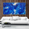 Sapphire Wash 190cm x 100cm Blue Ink Textured Abstract Painting (SOLD)-Abstract-Franko-[franko_artist]-[Art]-[interior_design]-Franklin Art Studio