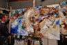 Sapphired Rust 190cm x 100cm Cream Blue Textured Abstract Painting (SOLD)-Abstract-Franko-[franko_artist]-[Art]-[interior_design]-Franklin Art Studio