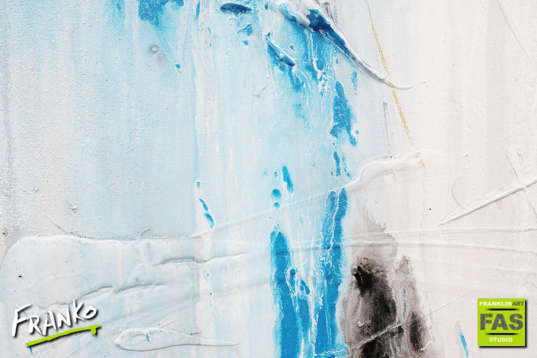 Sari's Revenge 160cm x 60cm Blue White Abstract Painting  (SOLD)