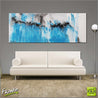 Sari's Revenge 160cm x 60cm Blue White Abstract Painting (SOLD)-Abstract-Franko-[Franko]-[huge_art]-[Australia]-Franklin Art Studio
