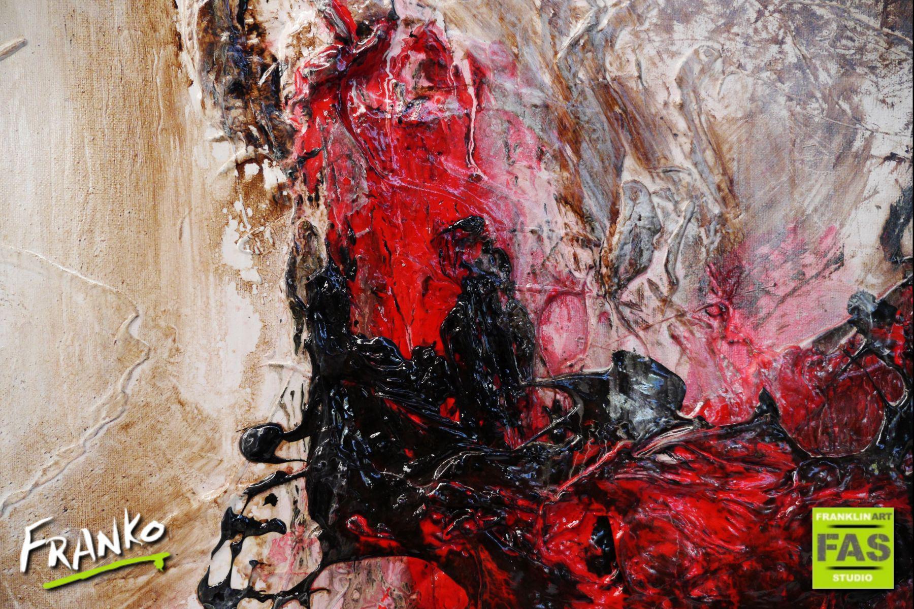 Scarlet Jazz 160cm x 100cm Brown Red Textured Abstract Painting (SOLD)