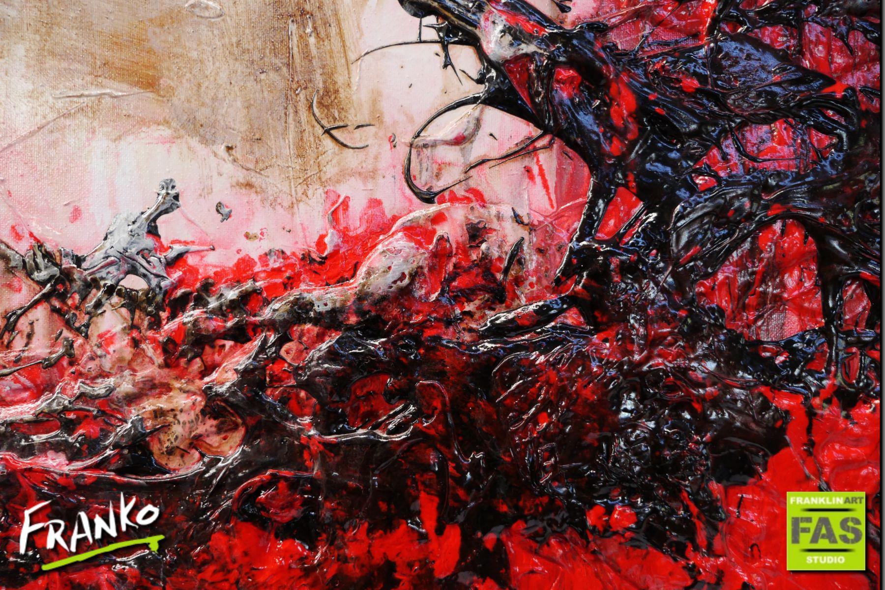 Scarlet Jazz 160cm x 100cm Brown Red Textured Abstract Painting (SOLD)-Abstract-[Franko]-[Artist]-[Australia]-[Painting]-Franklin Art Studio