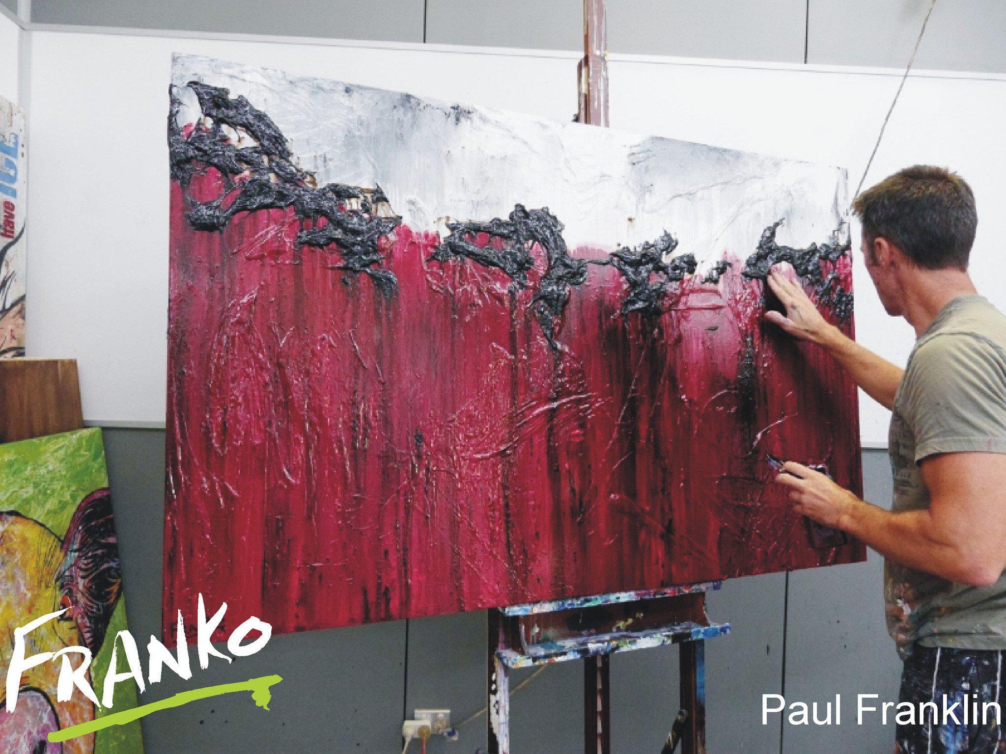 Scarlet Rush 160cm x 100cm Port Burnt red Burgundy Abstract Painting (SOLD)-abstract-Franko-[franko_artist]-[Art]-[interior_design]-Franklin Art Studio