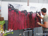 Scarlet Rush 160cm x 100cm Port Burnt red Burgundy Abstract Painting (SOLD)-abstract-[Franko Artist]-[Gold Coast]-[Brisbane]-[Huge]-Franklin Art Studio