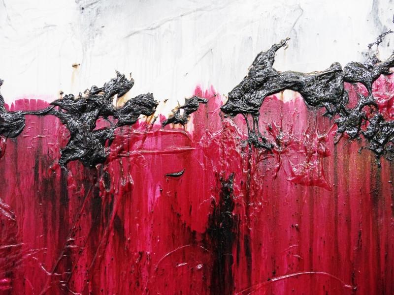 Scarlet Rush 160cm x 100cm Port Burnt red Burgundy Abstract Painting (SOLD)