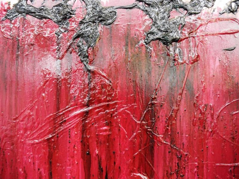 Scarlet Rush 160cm x 100cm Port Burnt red Burgundy Abstract Painting (SOLD)