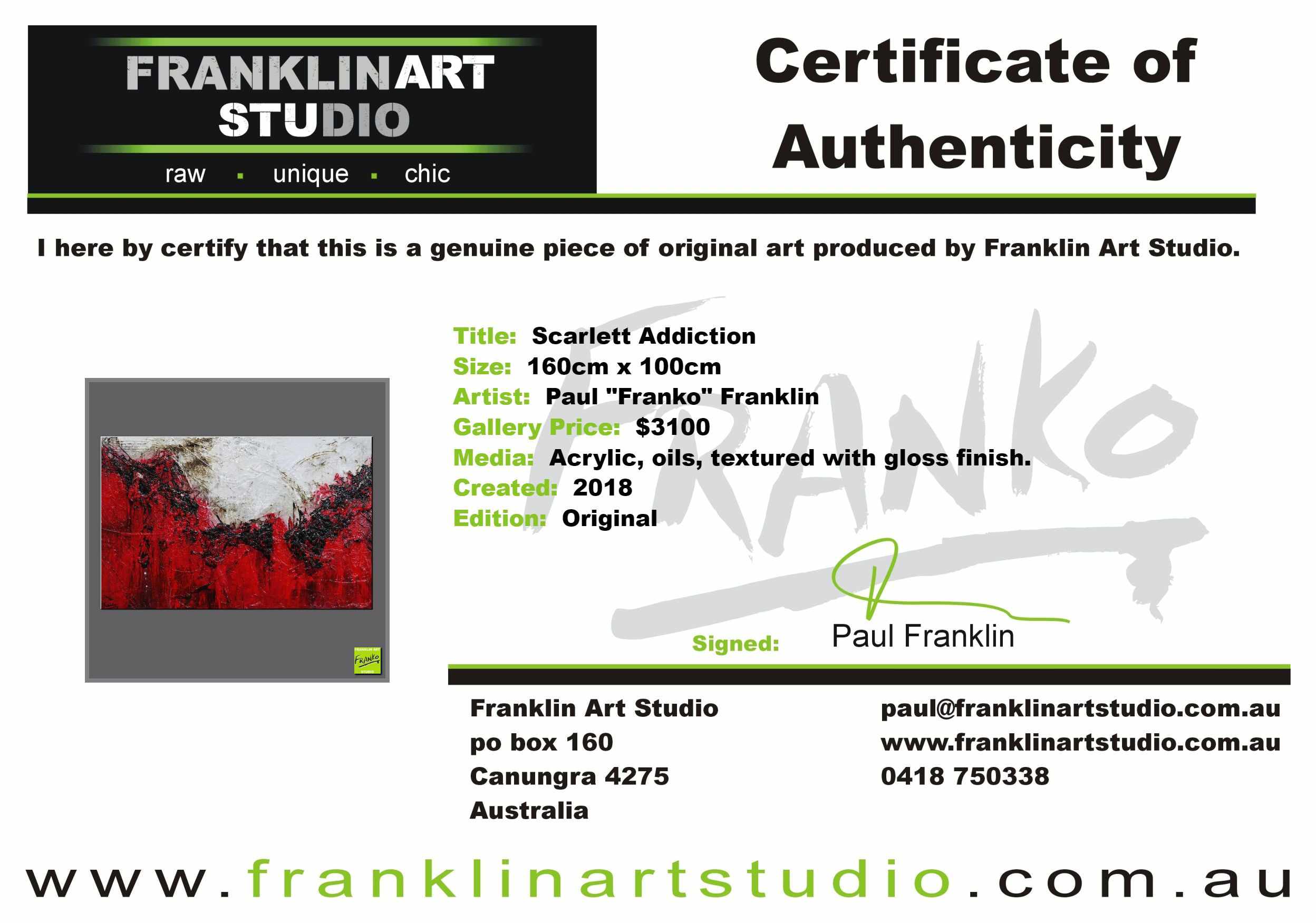 Scarlett Addiction 160cm x 100cm White Red Textured Abstract Painting (SOLD)-Abstract-Franko-[franko_art]-[beautiful_Art]-[The_Block]-Franklin Art Studio