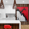 Scarlett Chemistry 120cm x 150cm Black White Red Textured Abstract Painting-Abstract-[Franko Artist]-[The Block]-[Dream Homes]-[ideas]-Franklin Art Studio