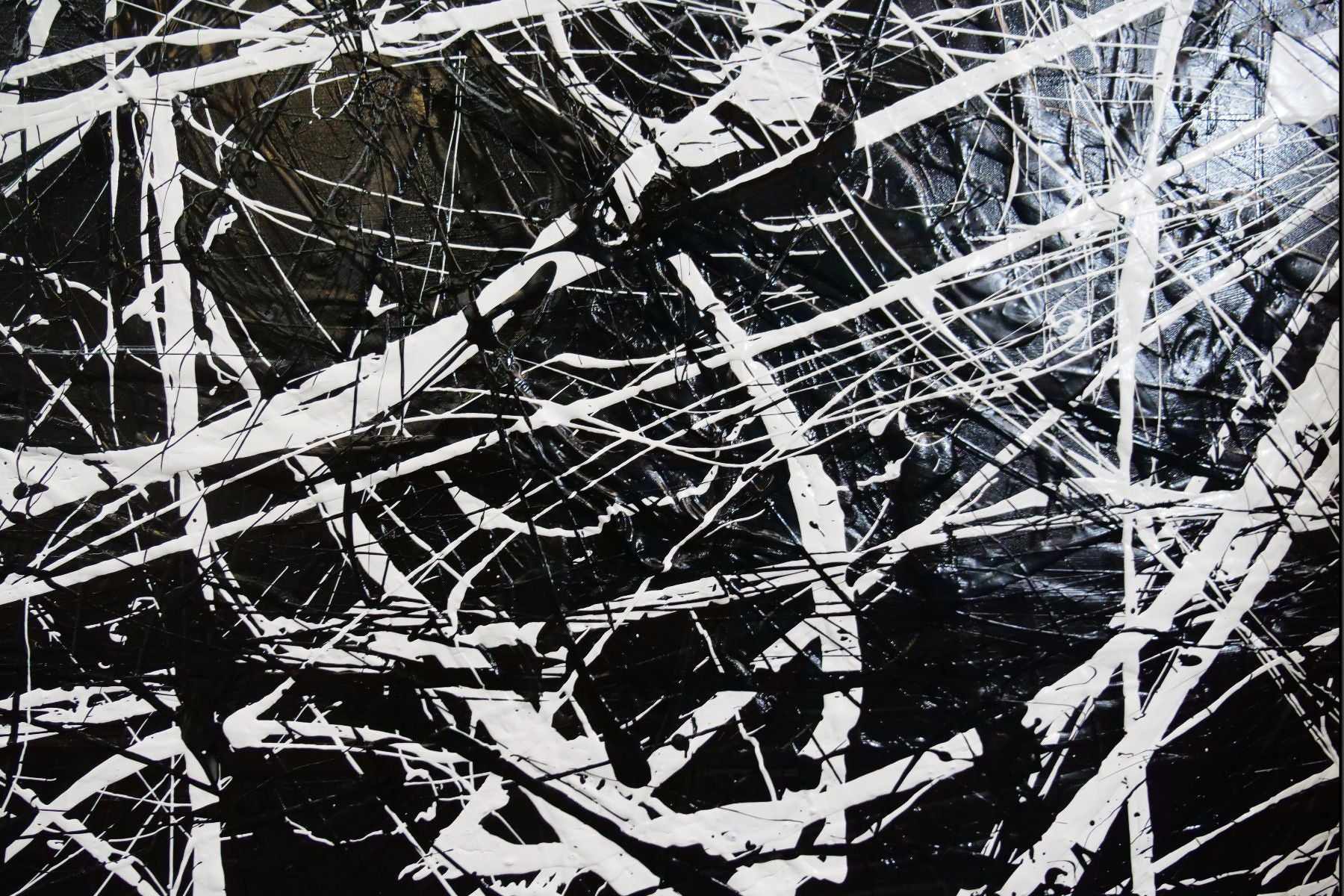 Scatter Brain Squared 150cm x 150cm Black White Textured Abstract Painting (SOLD)