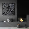 Scatter Brain Squared 150cm x 150cm Black White Textured Abstract Painting (SOLD)-Abstract-Franko-[huge]-[Australian]-[best Selling]-Franklin Art Studio