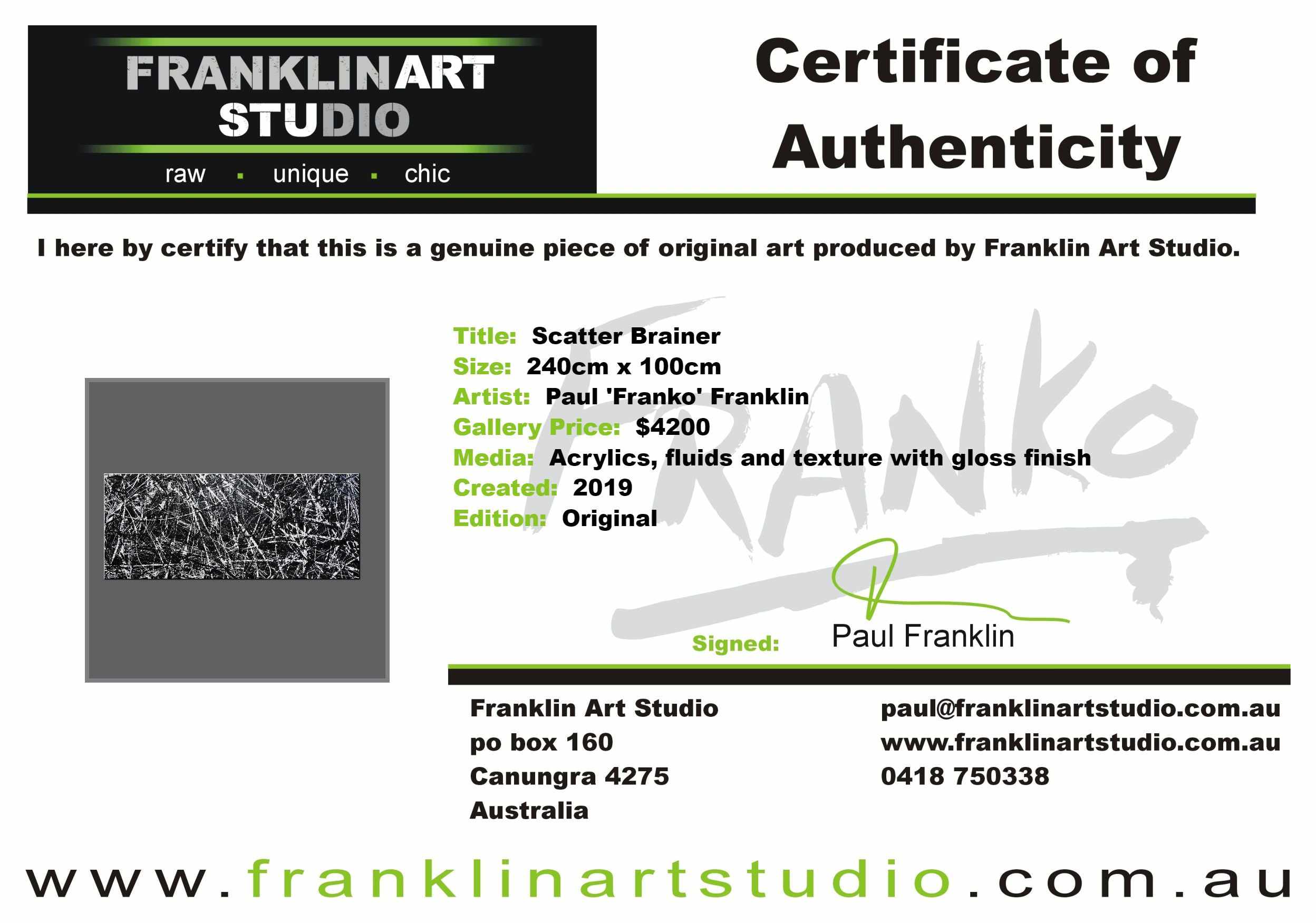 Scatter Brainer 240cm x 100cm Black White Minimalist Textured Abstract Painting (SOLD)-Abstract-[Franko_Artist]-[The_Block]-[Dream_Homes]-[ideas]-[Grand_Designs]-[Art_Lover]-Franklin Art Studio