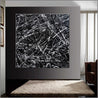 Scattergate 150cm x 150cm Black White Textured Abstract Painting (SOLD)-Abstract-Franko-[Franko]-[huge_art]-[Australia]-Franklin Art Studio