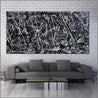Scattergories 240cm x 120cm White Black Textured Abstract Painting (SOLD)-Abstract-Franko-[Franko]-[huge_art]-[Australia]-Franklin Art Studio