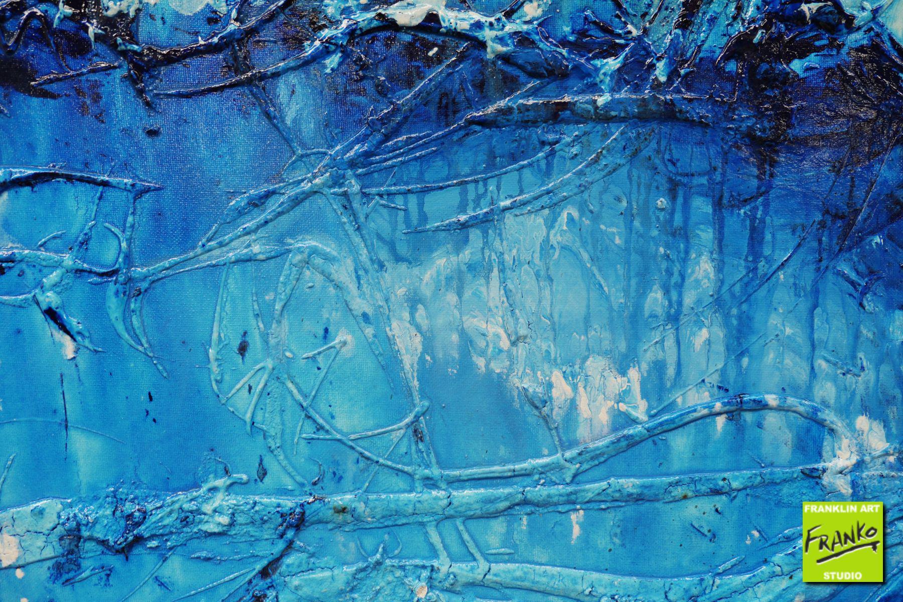 Sea Ice 160cm x 100cm White Blue Textured Abstract Painting (SOLD)