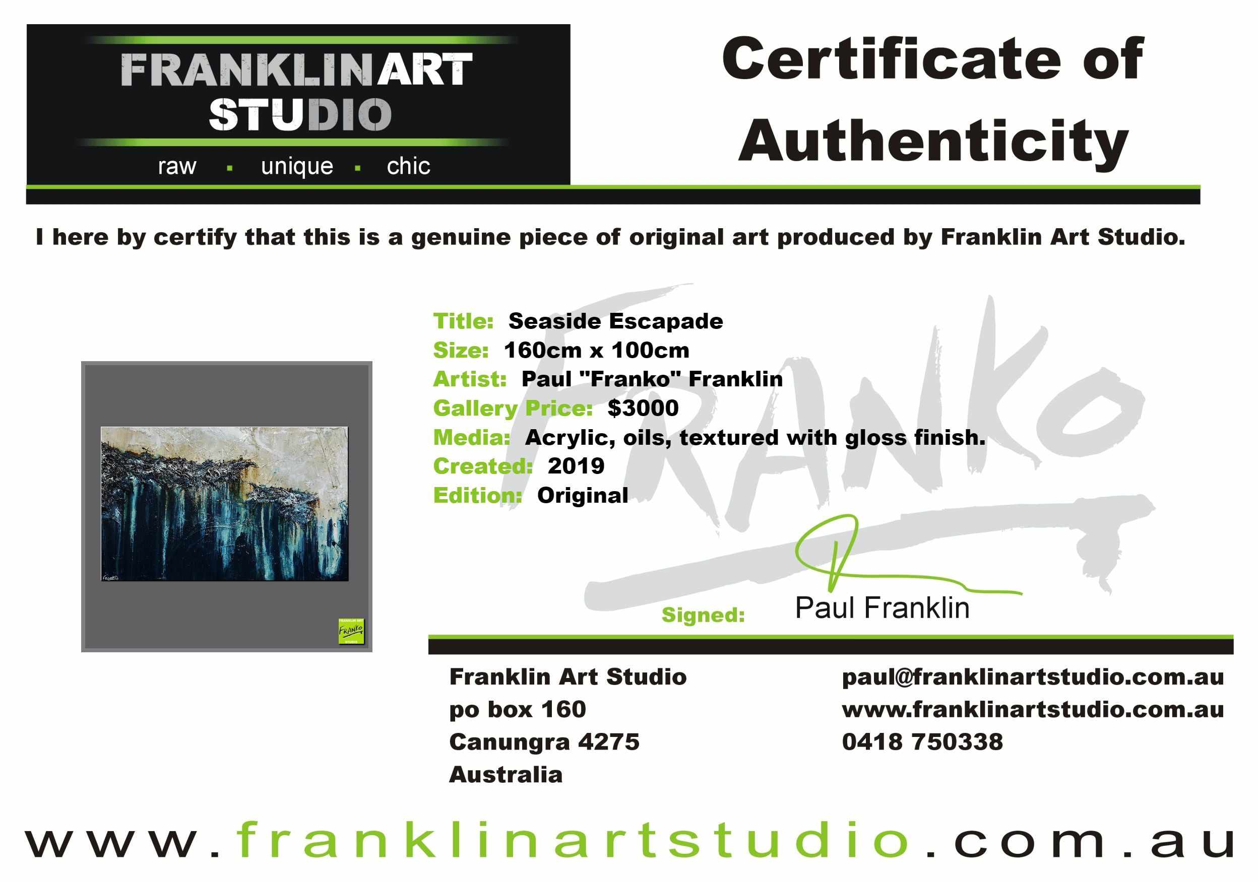 Seaside Escapade 160cm x 100cm Green Cream Textured Abstract Painting (SOLD)-Franklin Art Studio-[franko_artist]-[Art]-[interior_design]-Franklin Art Studio