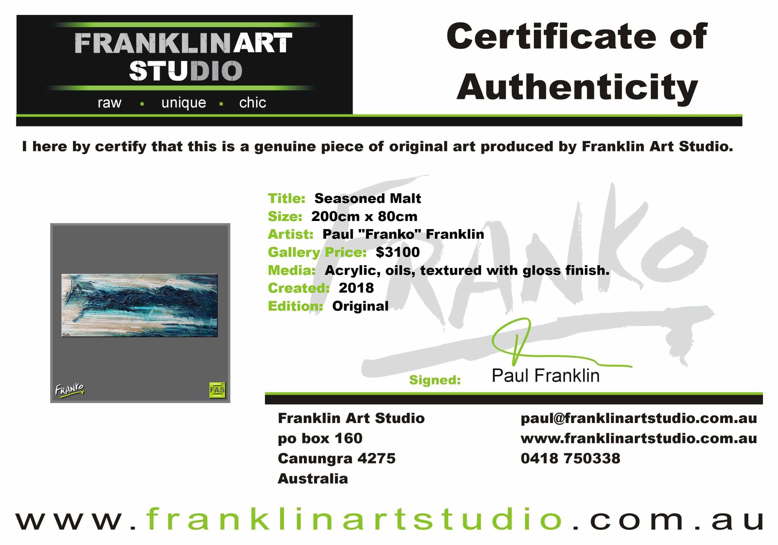 Seasoned Malt 200cm x 80cm Cream White Blue Textured Abstract Painting (SOLD)-Abstract-[Franko Artist]-[Cheryl]-[Wendy]-[Gabriela]-Franklin Art Studio