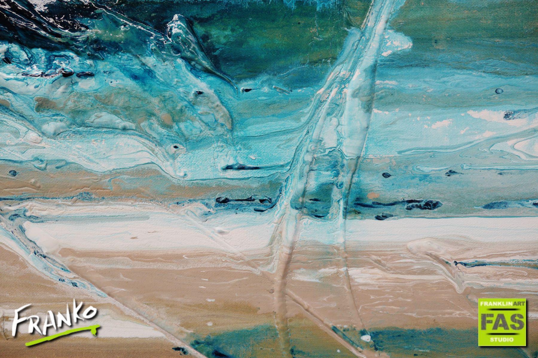 Seasoned Malt 200cm x 80cm Cream White Blue Textured Abstract Painting (SOLD)
