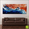 Serpentine 240cm x 100cm Red Oxide White Blue Textured Abstract Painting (SOLD)-Abstract-Franko-[Franko]-[huge_art]-[Australia]-Franklin Art Studio