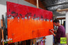 Setting Fire Orange 190cm x 100cm Red Orange Abstract Painting (SOLD)-abstract-Franko-[franko_artist]-[Art]-[interior_design]-Franklin Art Studio