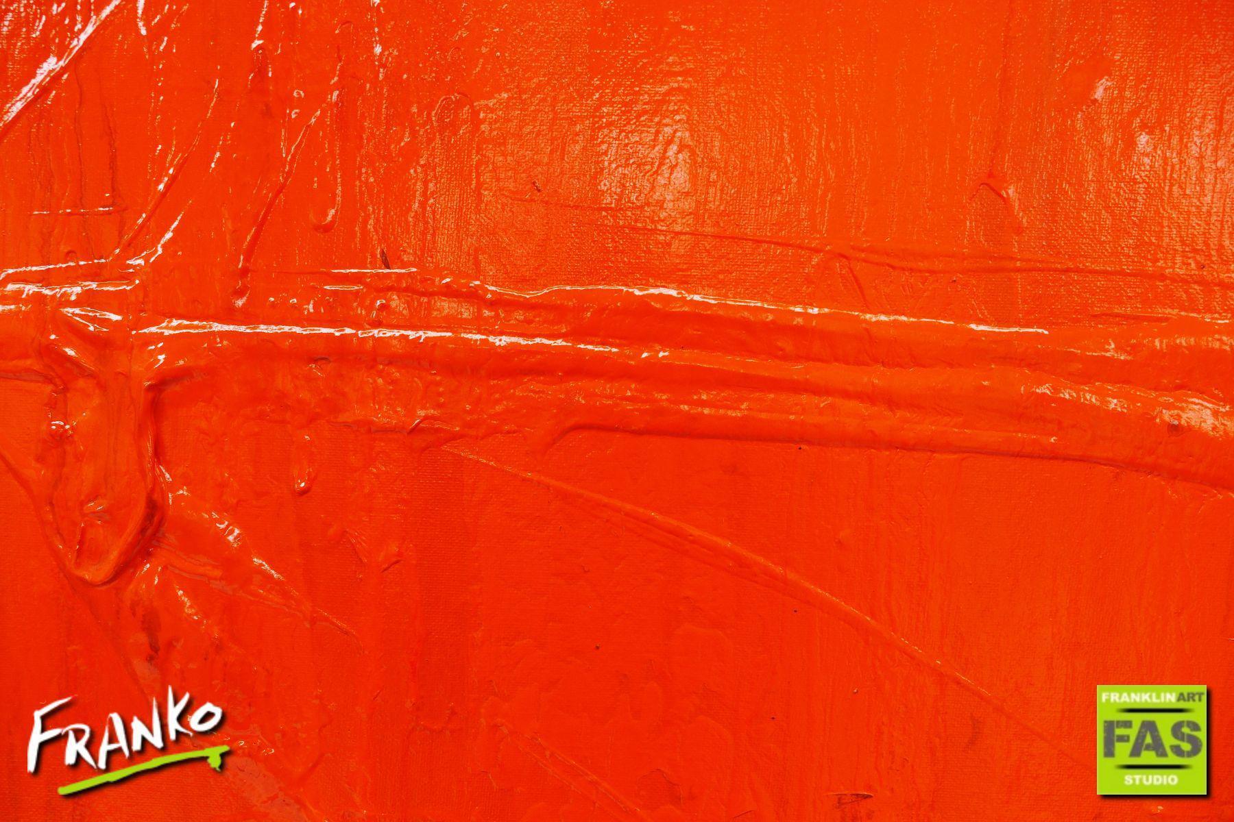 Setting Fire Orange 190cm x 100cm Red Orange Abstract Painting (SOLD)