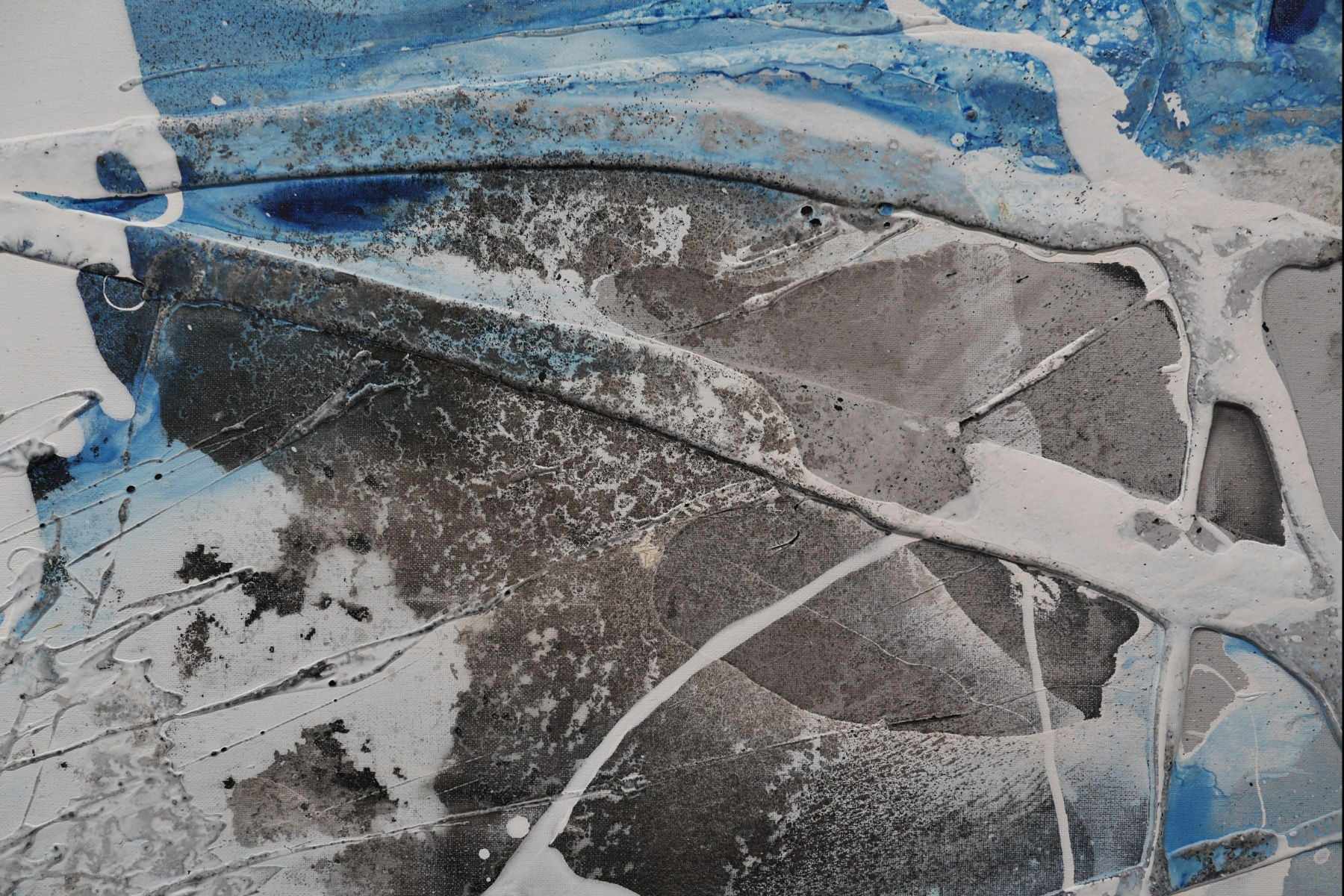 update alt-text with template Shredded Powder 280cm x 170cm Blue Black White Textured Abstract Painting-huge-Australian artist-Franko-Franklin Art Studio