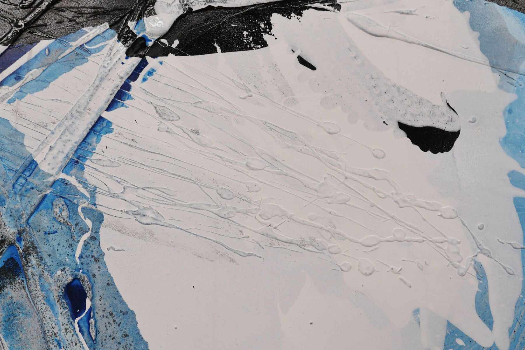 Shredded Powder 280cm x 170cm Blue Black White Textured Abstract Painting (SOLD)-Abstract-[Franko]-[Artist]-[Australia]-[Painting]-Franklin Art Studio