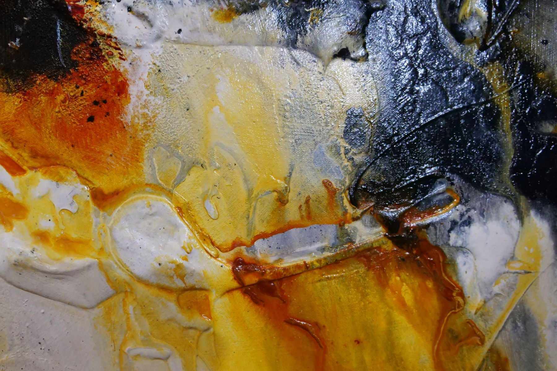 Sienna Candy 190cm x 100cm Sienna Black White Textured Abstract Painting (SOLD)