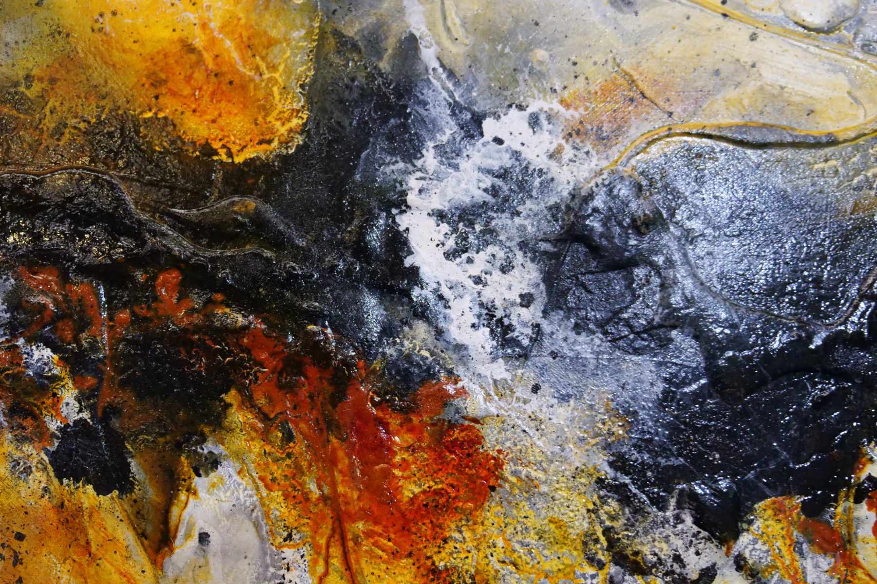 Sienna Candy 190cm x 100cm Sienna Black White Textured Abstract Painting (SOLD)-Abstract-[Franko]-[Artist]-[Australia]-[Painting]-Franklin Art Studio