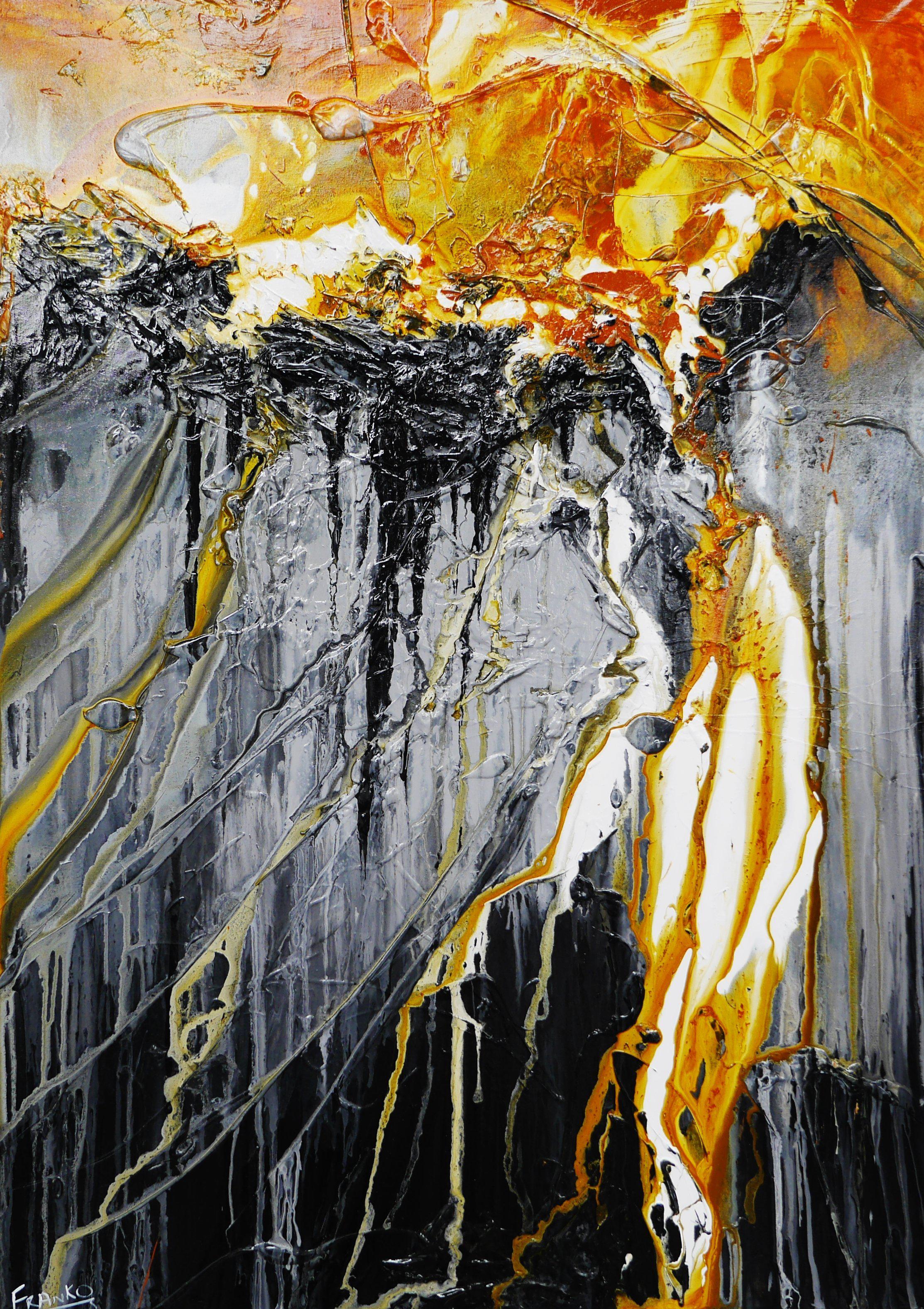 Sienna Classic 140cm x 100cm Sienna Black White Textured Abstract Painting (SOLD)-Abstract-[Franko ]-[Gallery]-[popular]-[Australia]-Franklin Art Studio