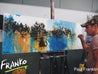 Sienna Drama 160cm x 60cm Blue and Sienna Abstract Painting (SOLD)-abstract-[Franko Artist]-[Gold Coast]-[Brisbane]-[Huge]-Franklin Art Studio
