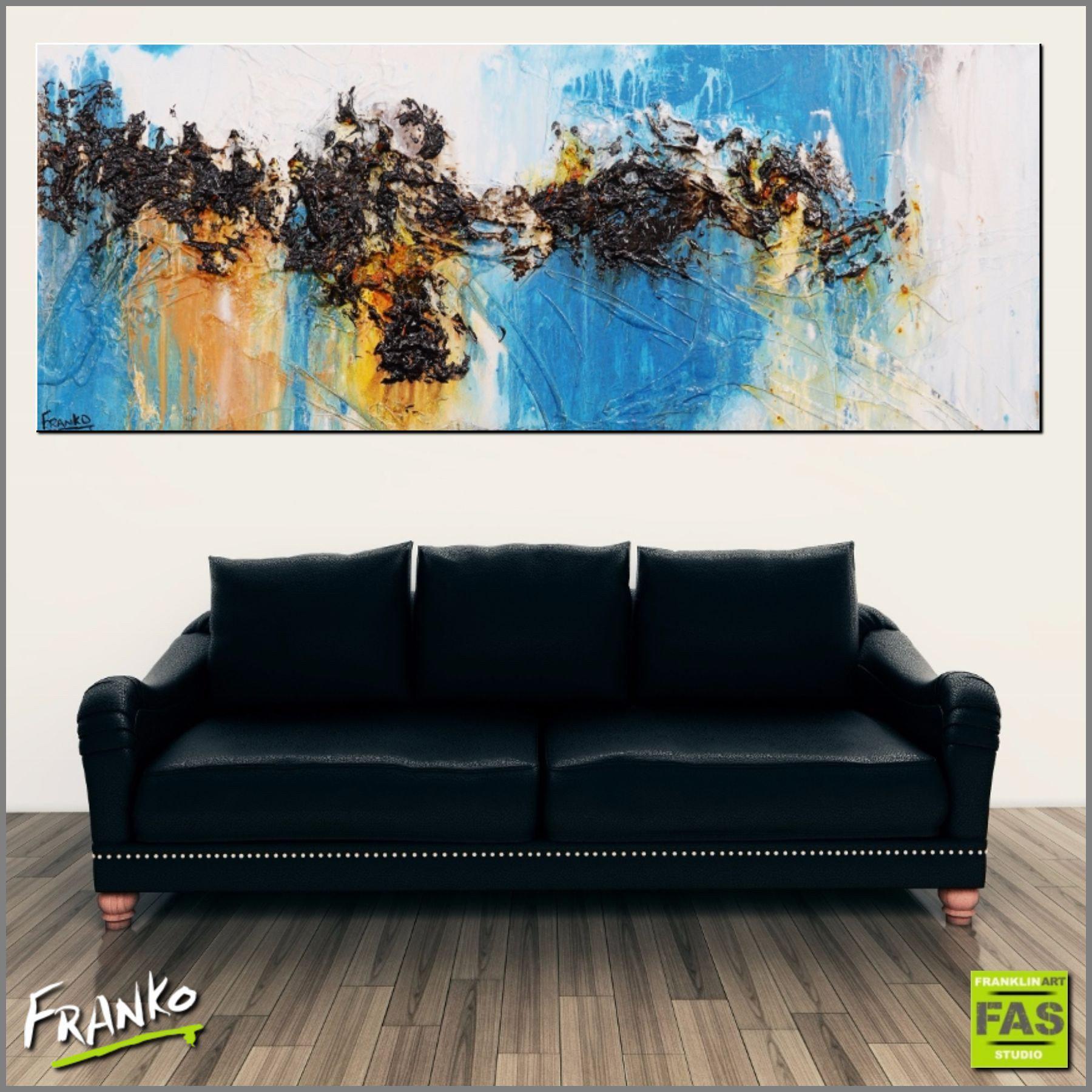 Sienna Drama 160cm x 60cm Blue and Sienna Abstract Painting (SOLD)-abstract-Franko-[huge]-[Australian]-[best Selling]-Franklin Art Studio