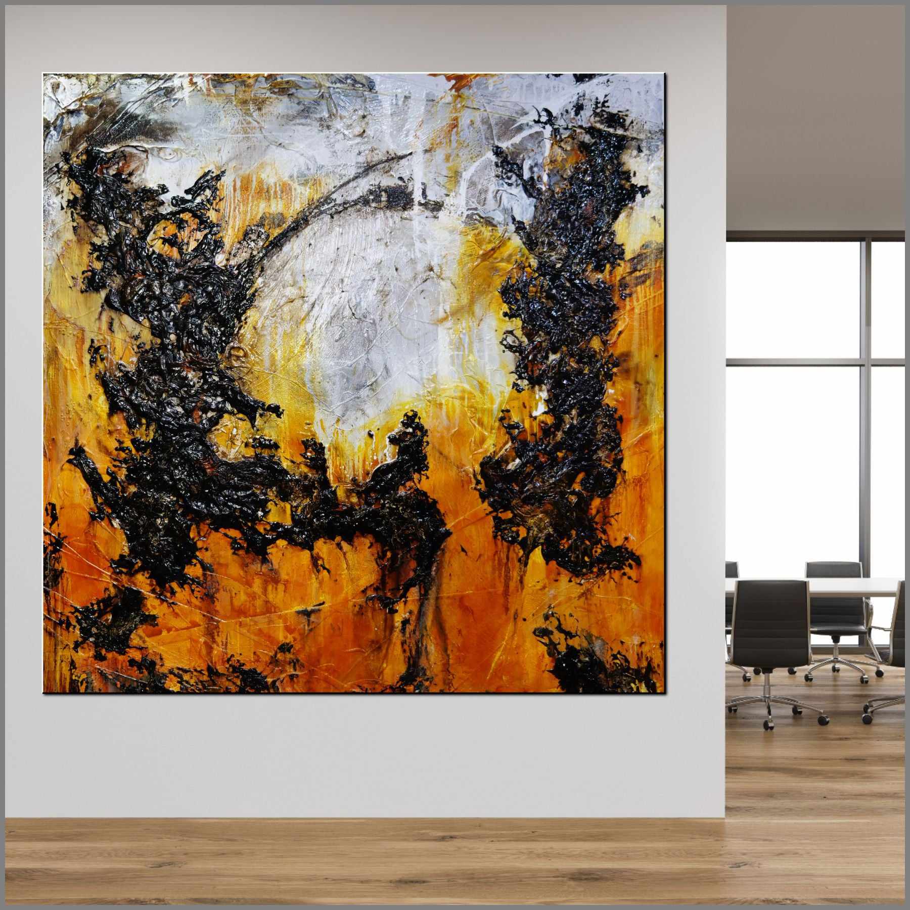 Sienna Dreaming 170cm x 170cm Sienna Black Textured Abstract Painting (SOLD)-Abstract-Franklin Art Studio-[Franko]-[huge_art]-[Australia]-Franklin Art Studio