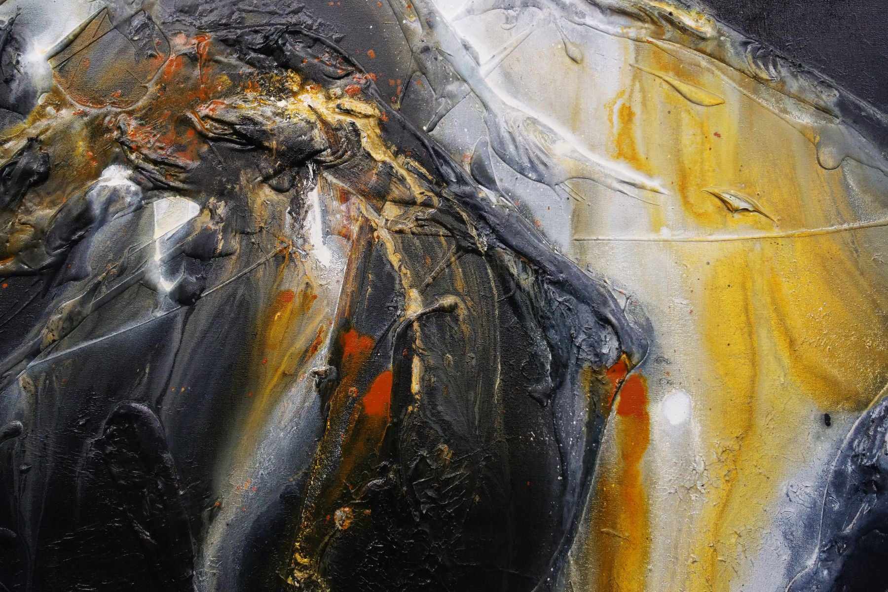 Sienna Echo 140cm x 100cm Sienna Black Textured Abstract Painting