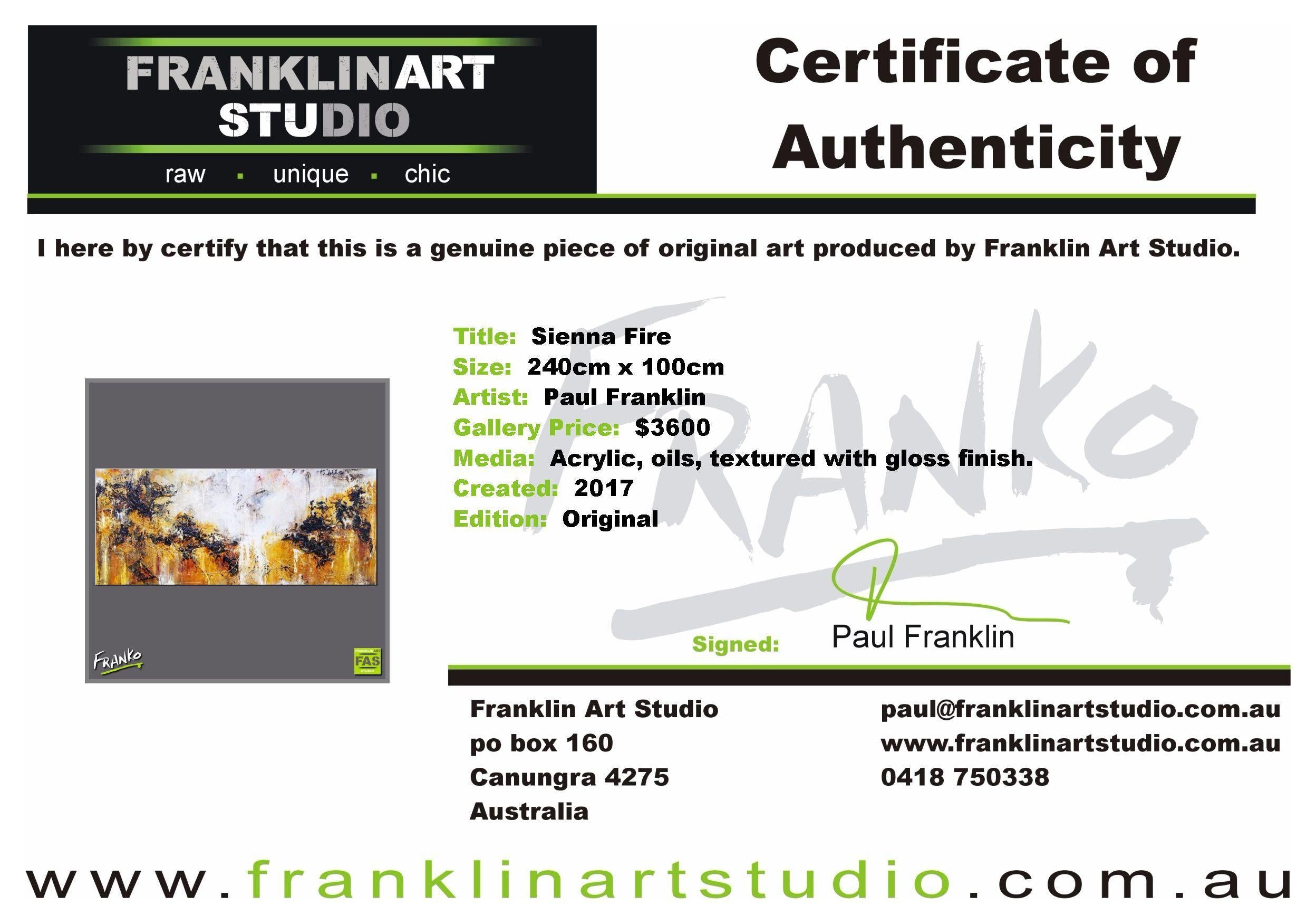 Sienna Fire 240cm x 100cm Sienna Abstract Painting (SOLD)-abstract-Franko-[franko_art]-[beautiful_Art]-[The_Block]-Franklin Art Studio