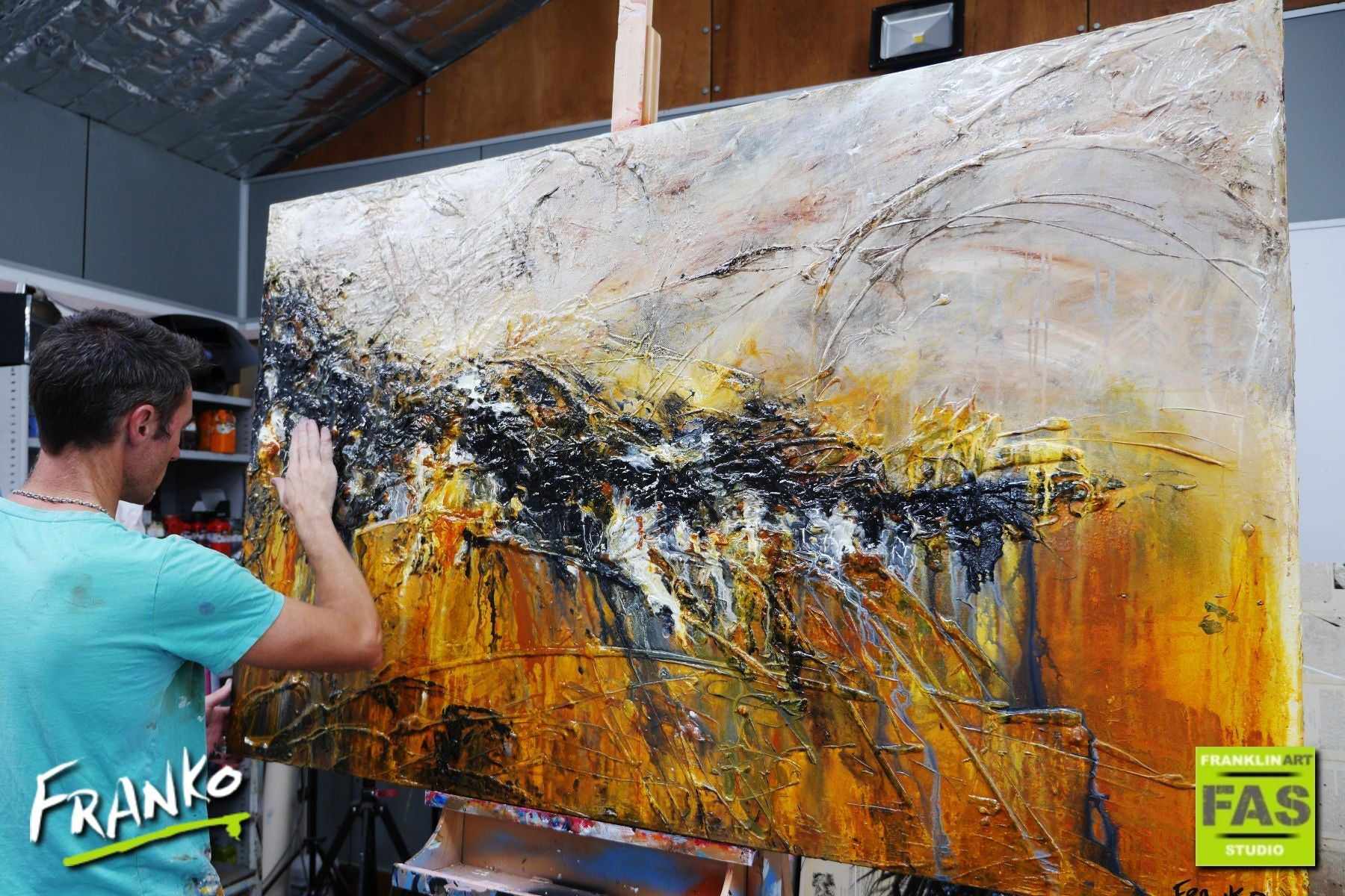 Sienna Grey Black 160cm x 100cm Sienna Abstract Painting (SOLD)-Abstract-Franko-[franko_artist]-[Art]-[interior_design]-Franklin Art Studio