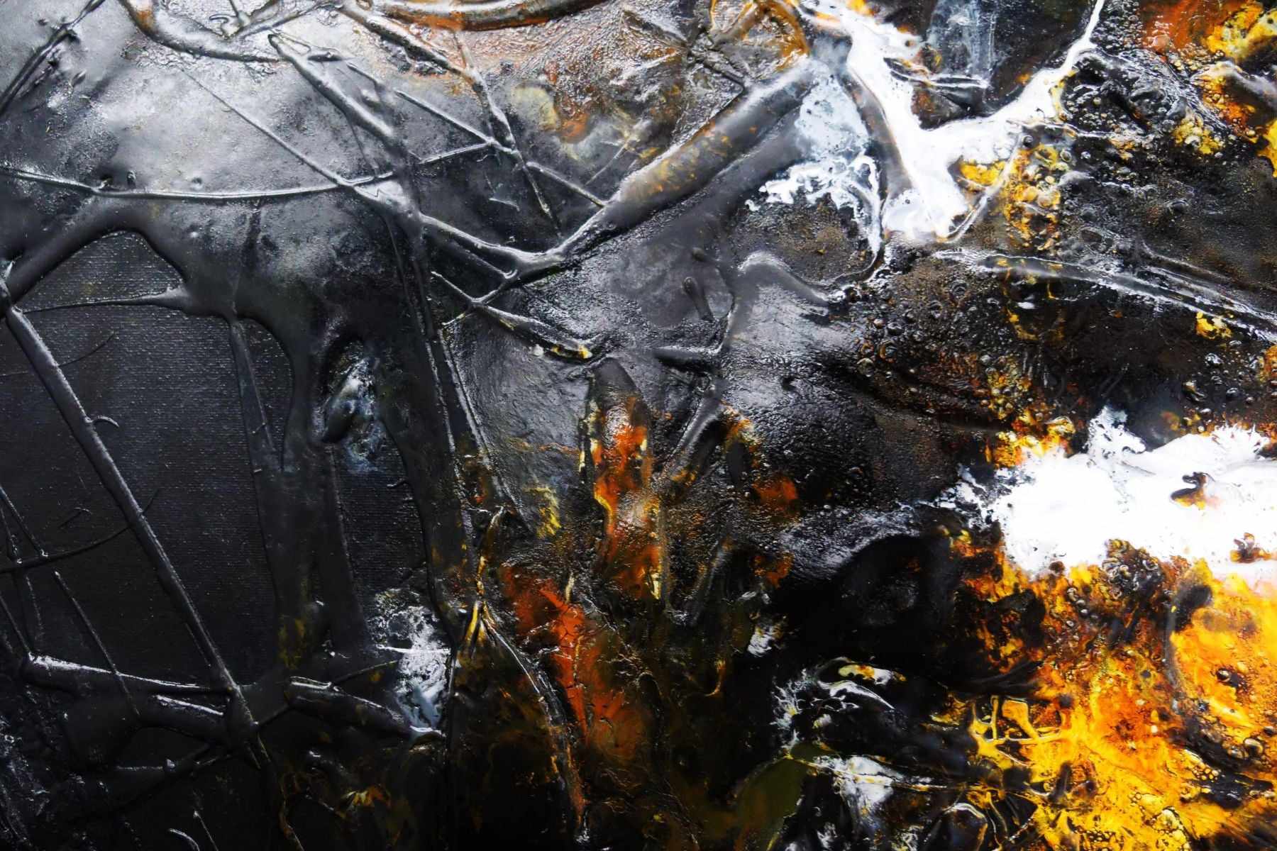 Sienna Power 240cm x 100cm Sienna Black White Textured Abstract Painting (SOLD)-Abstract-[Franko]-[Artist]-[Australia]-[Painting]-Franklin Art Studio