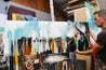 Sienna Sky 160cm x 60cm Sienna Blue Textured Abstract Painting (SOLD)-Abstract-[Franko Artist]-[Gold Coast]-[Brisbane]-[Huge]-Franklin Art Studio