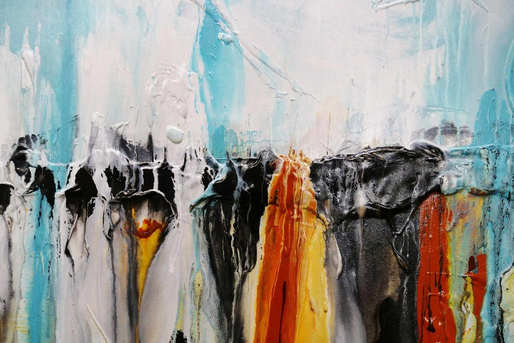 Sienna Sky 160cm x 60cm Sienna Blue Textured Abstract Painting (SOLD)