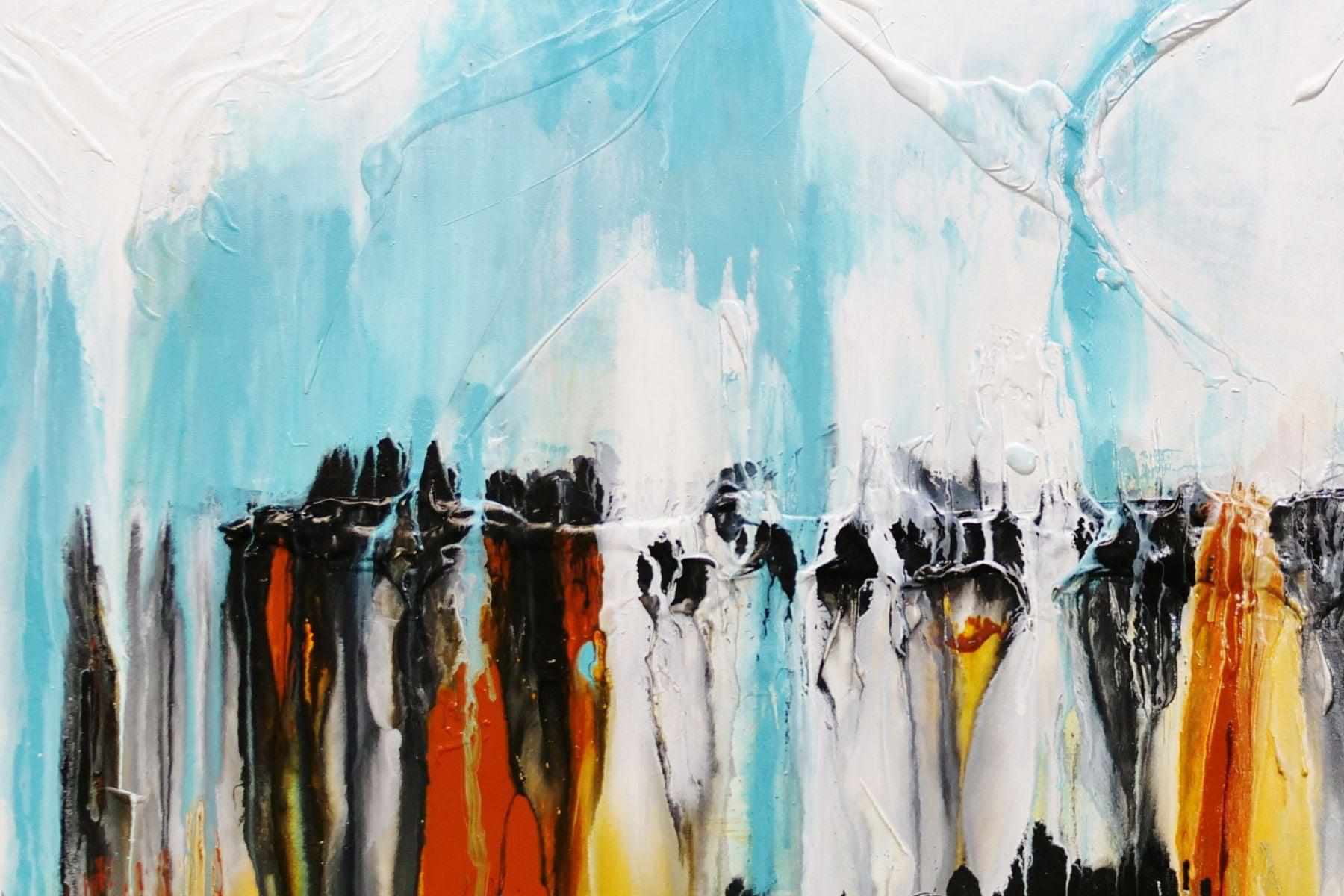 Sienna Sky 160cm x 60cm Sienna Blue Textured Abstract Painting (SOLD)