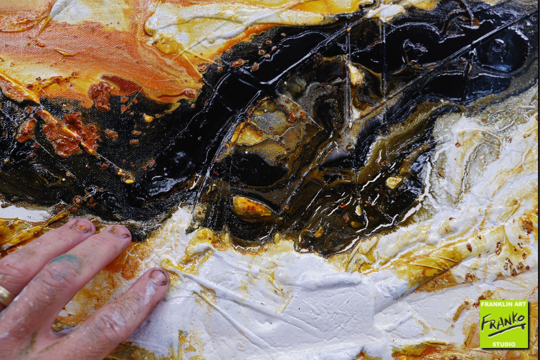 Sienna Storm 240cm x 100cm Sienna Black Textured Abstract Painting (SOLD)