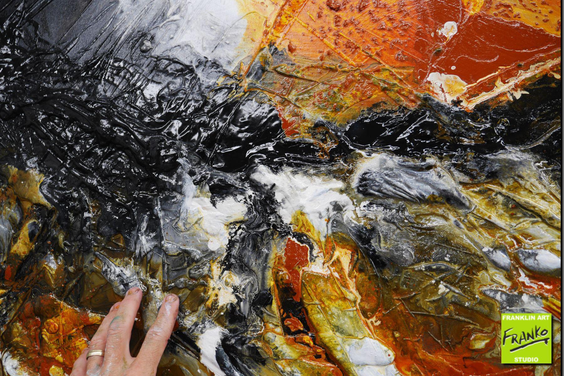 Sienna Storm 240cm x 100cm Sienna Black Textured Abstract Painting (SOLD)