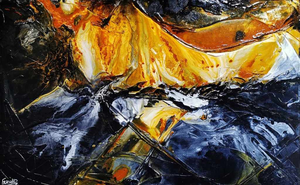 Sienna Sunrise 160cm x 100cm Black Sienna Textured Abstract Painting (SOLD)-Abstract-Franko-[Franko]-[Australia_Art]-[Art_Lovers_Australia]-Franklin Art Studio