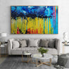 Significance 200cm x 120cm Yellow Blue Textured Abstract Painting (SOLD)-Abstract-Franko-[huge]-[Australian]-[best Selling]-Franklin Art Studio